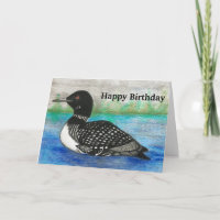 Loon Painting Colourful Northern Watercolor