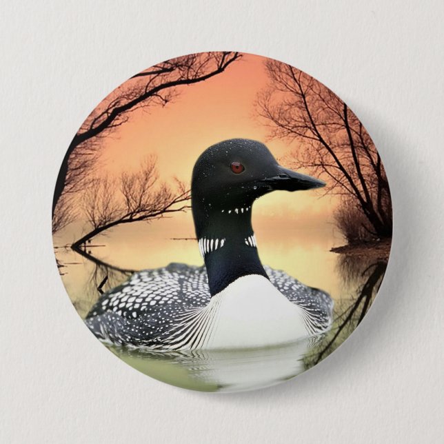 Loon Reflections 7.5 Cm Round Badge (Front)
