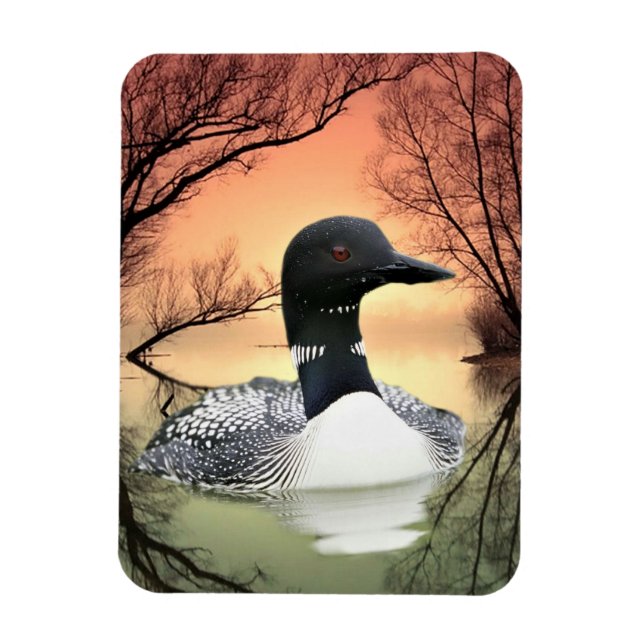 Loon Reflections Magnet (Vertical)