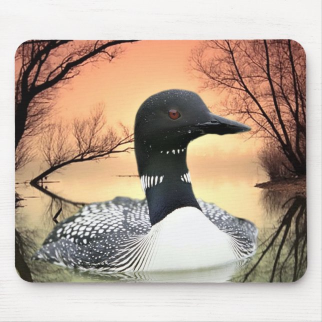 Loon Reflections Mouse Mat (Front)