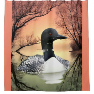 Loon Reflections Shower Curtain