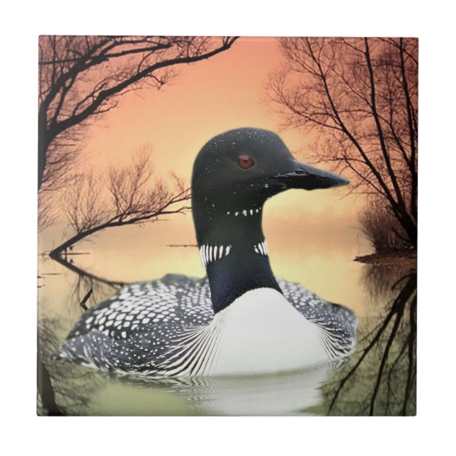 Loon Reflections Tile (Front)