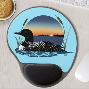 Loon Sunset Blue Gel Mouse Mat