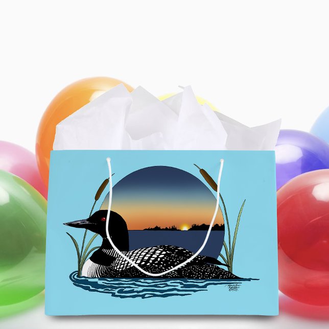 Loon Sunset Blue Large Gift Bag (Creator Uploaded)