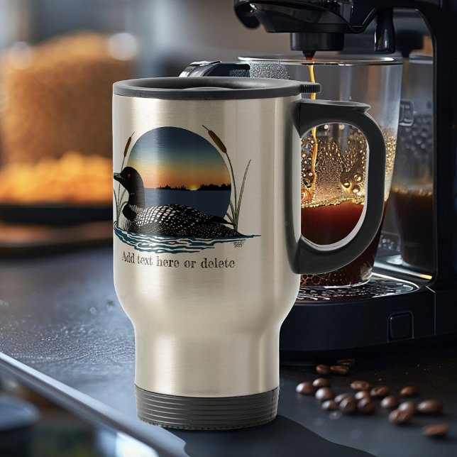 Loon Sunset Blue Travel Mug (Creator Uploaded)