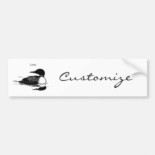 Loon Swimming Bird Art Thunder_Cove Bumper Sticker (Front)