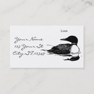 Loon Swimming Bird Art Thunder_Cove Business Card