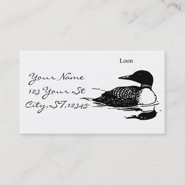 Loon Swimming Bird Art Thunder_Cove Business Card (Front)