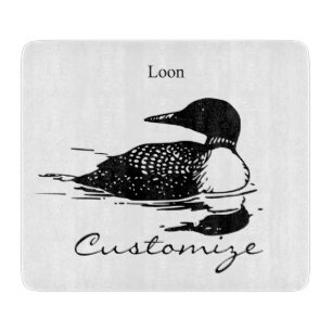 Loon Swimming Bird Art Thunder_Cove Cutting Board
