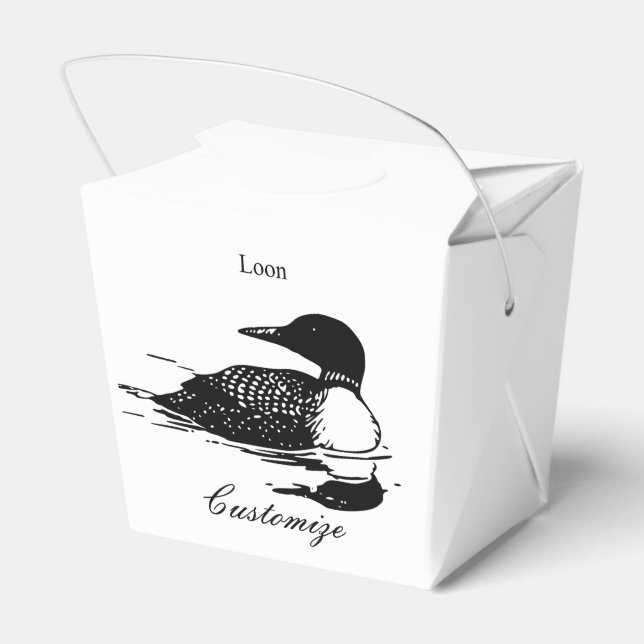 Loon Swimming Bird Art Thunder_Cove Favour Box (Back Side)