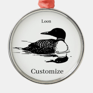 Loon Swimming Bird Art Thunder_Cove Metal Tree Decoration