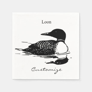 Loon Swimming Bird Art Thunder_Cove Napkin