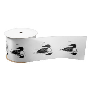 Loon Swimming Bird Art Thunder_Cove Satin Ribbon