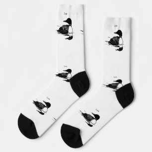 Loon Swimming Bird Art Thunder_Cove Socks