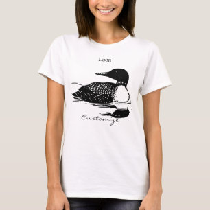 Loon Swimming Bird Art Thunder_Cove T-Shirt