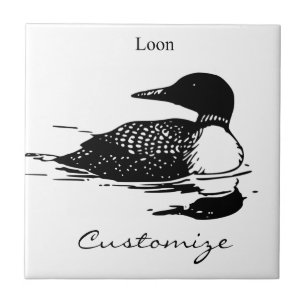 Loon Swimming Bird Art Thunder_Cove Tile