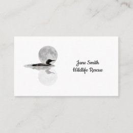 Loon Swims In The Moonlight Business Cards