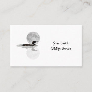 Loon Swims In The Moonlight Business Cards