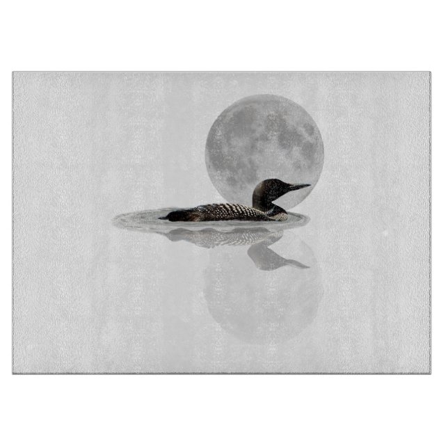 Loon Swims In The Moonlight Cutting Board (Front)