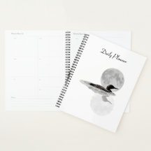 Loon Swims In The Moonlight Daily Planner
