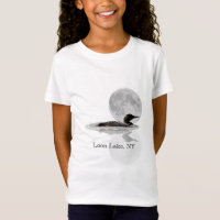 Loon Swims In The Moonlight Girl's T-Shirt