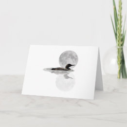 Loon Swims In The Moonlight Greeting Card