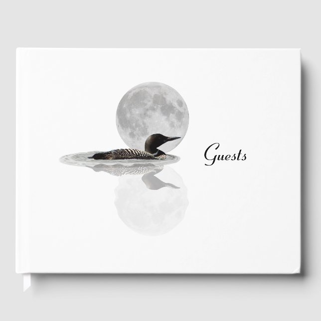 Loon Swims In The Moonlight Guest Book (Front)