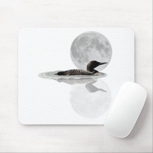 Loon Swims In The Moonlight Mouse Pad