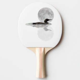 Loon Swims In The Moonlight Ping Pong Paddle