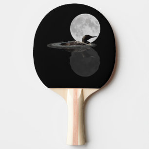 Loon Swims In The Moonlight Ping Pong Paddle