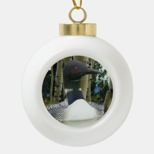 Loon Wilderness Ceramic Ball Christmas Ornament