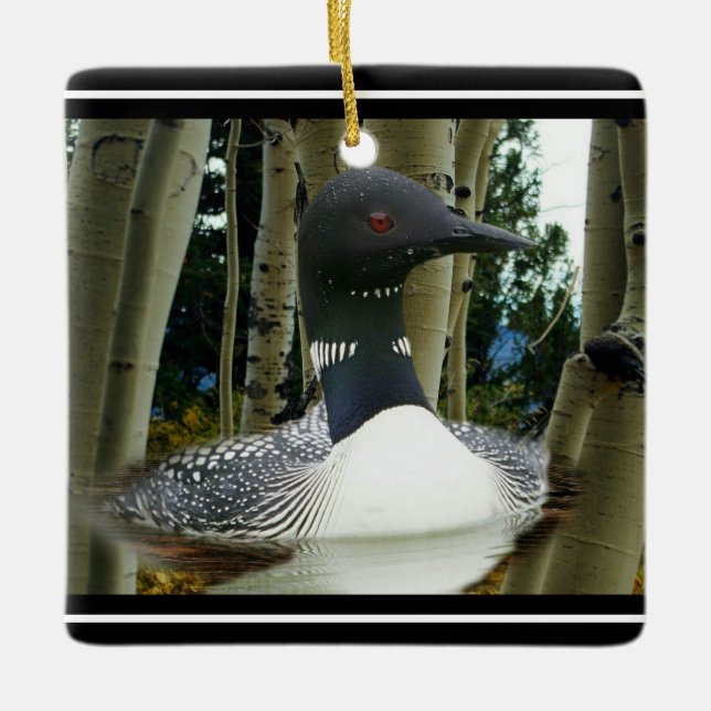 Loon Wilderness Ceramic Ornament (Front)