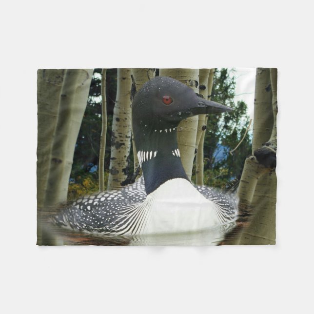 Loon Wilderness Fleece Blanket (Front (Horizontal))