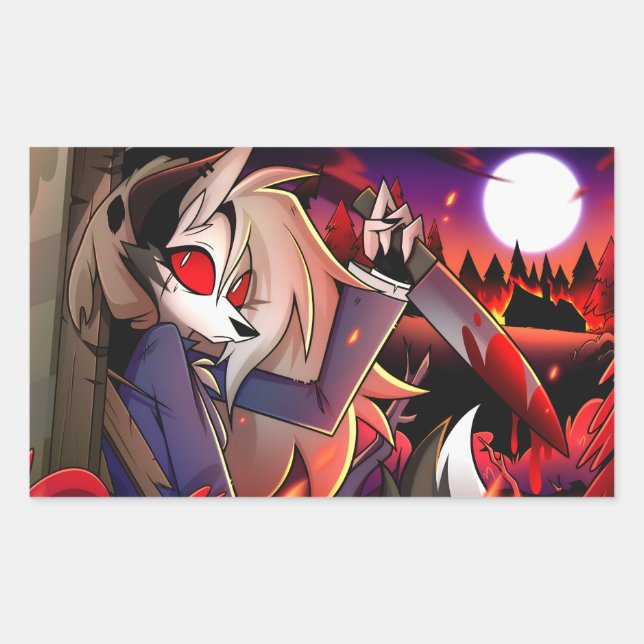 Loona Halloween Slasher | Helluva Boss |  Rectangular Sticker (Front)