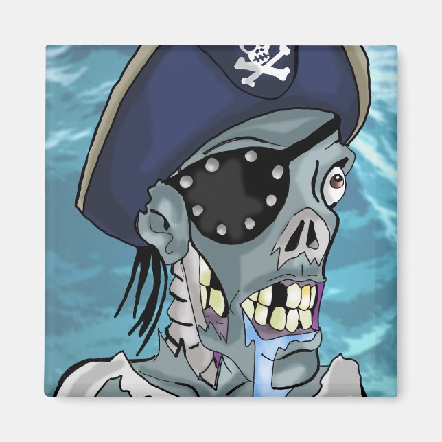Looney Pirate Zombie Magnet (Front)