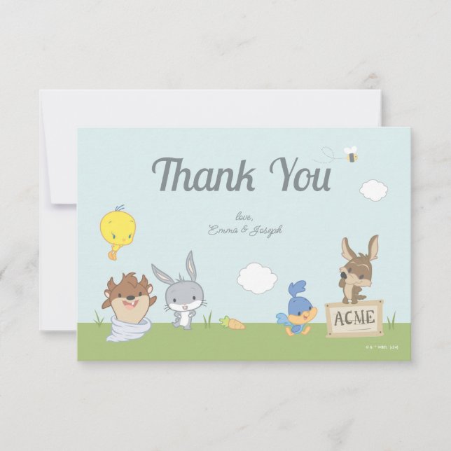 LOONEY TUNES™ Baby Shower Thank You Card (Front)