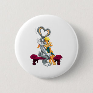 Looney Tunes Bugs And Lola Hearts Valentines Day 6 Cm Round Badge