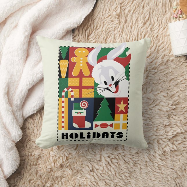 LOONEY TUNES™ BUGS BUNNY™ Holidays Badge Cushion (Blanket)