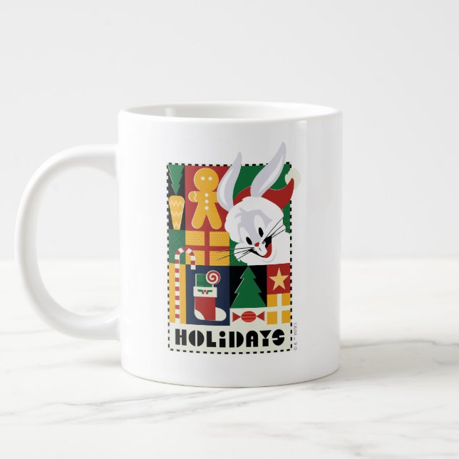 LOONEY TUNES™ BUGS BUNNY™ Holidays Badge Large Coffee Mug (Left)