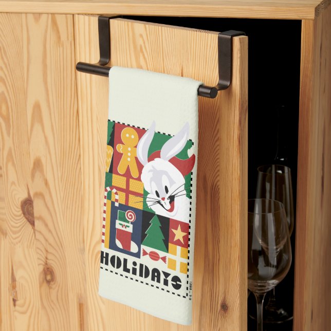 LOONEY TUNES™ BUGS BUNNY™ Holidays Badge Tea Towel (Thirds Fold)