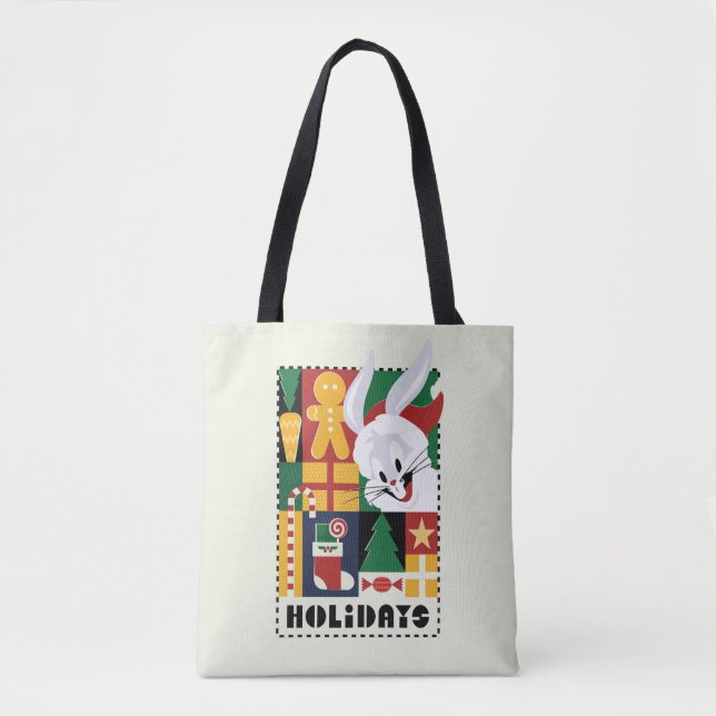 LOONEY TUNES™ BUGS BUNNY™ Holidays Badge Tote Bag (Front)