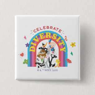 LOONEY TUNES™ - Celebrate Diversity Pride Rainbow 15 Cm Square Badge