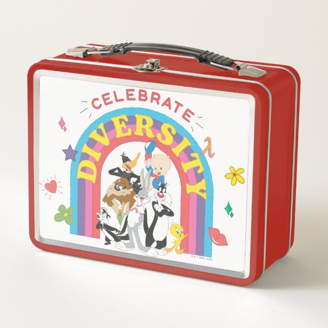 LOONEY TUNES™ - Celebrate Diversity Pride Rainbow Metal Lunch Box (Front)