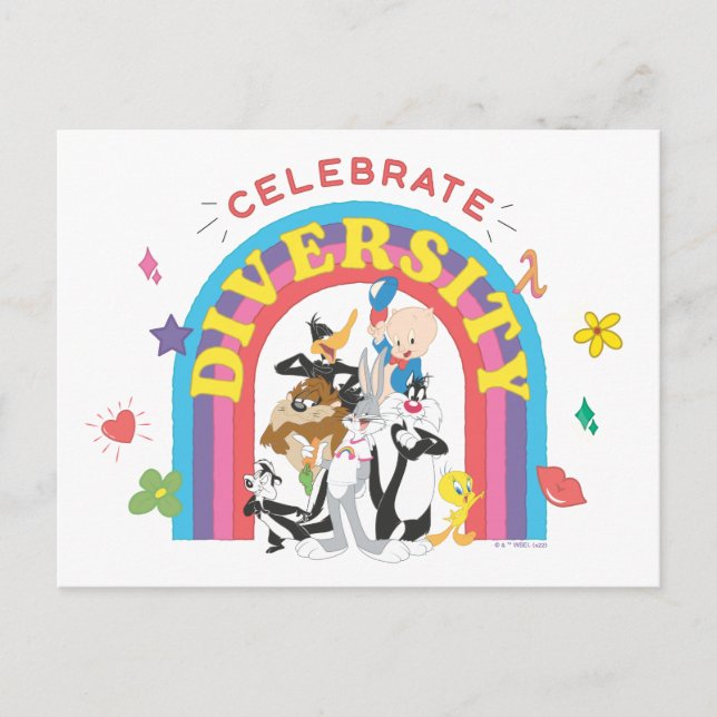 LOONEY TUNES™ - Celebrate Diversity Pride Rainbow Postcard (Front)