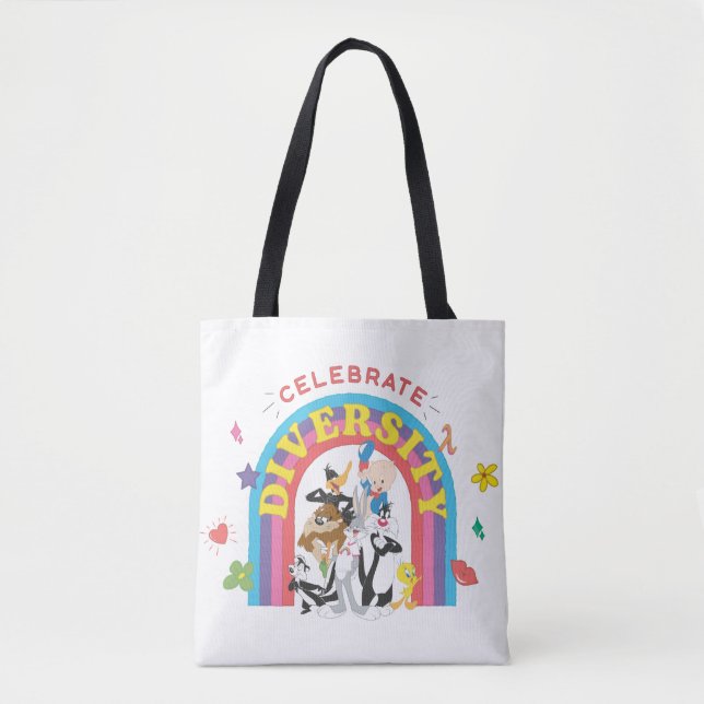 LOONEY TUNES™ - Celebrate Diversity Pride Rainbow Tote Bag (Front)