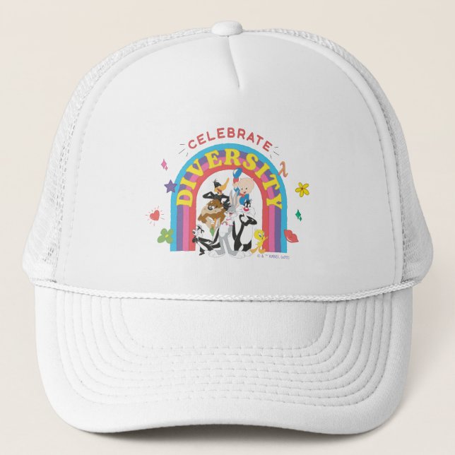 LOONEY TUNES™ - Celebrate Diversity Pride Rainbow Trucker Hat (Front)
