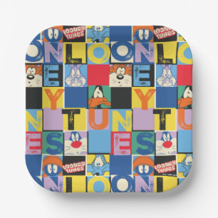 LOONEY TUNES™ Character Checker Blocks Paper Plate