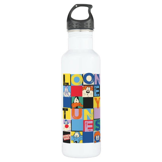 LOONEY TUNES™ Character Chequered Blocks 710 Ml Water Bottle (Front)