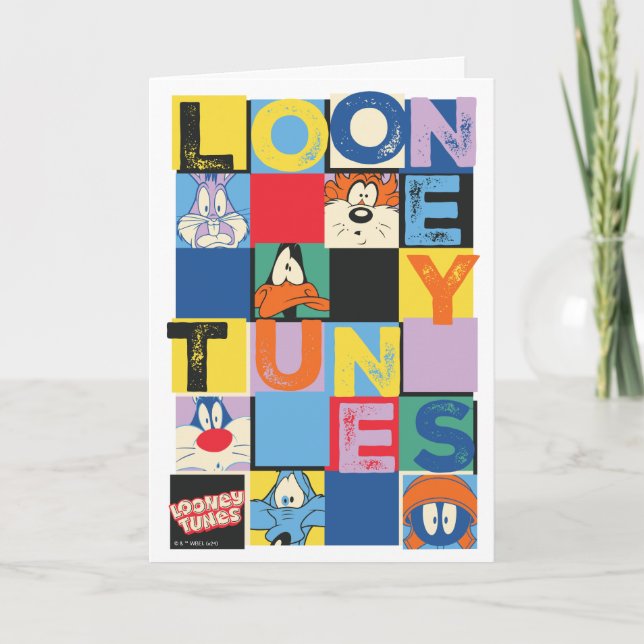 LOONEY TUNES™ Character Chequered Blocks Card (Front)
