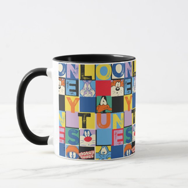 LOONEY TUNES™ Character Chequered Blocks Mug (Left)